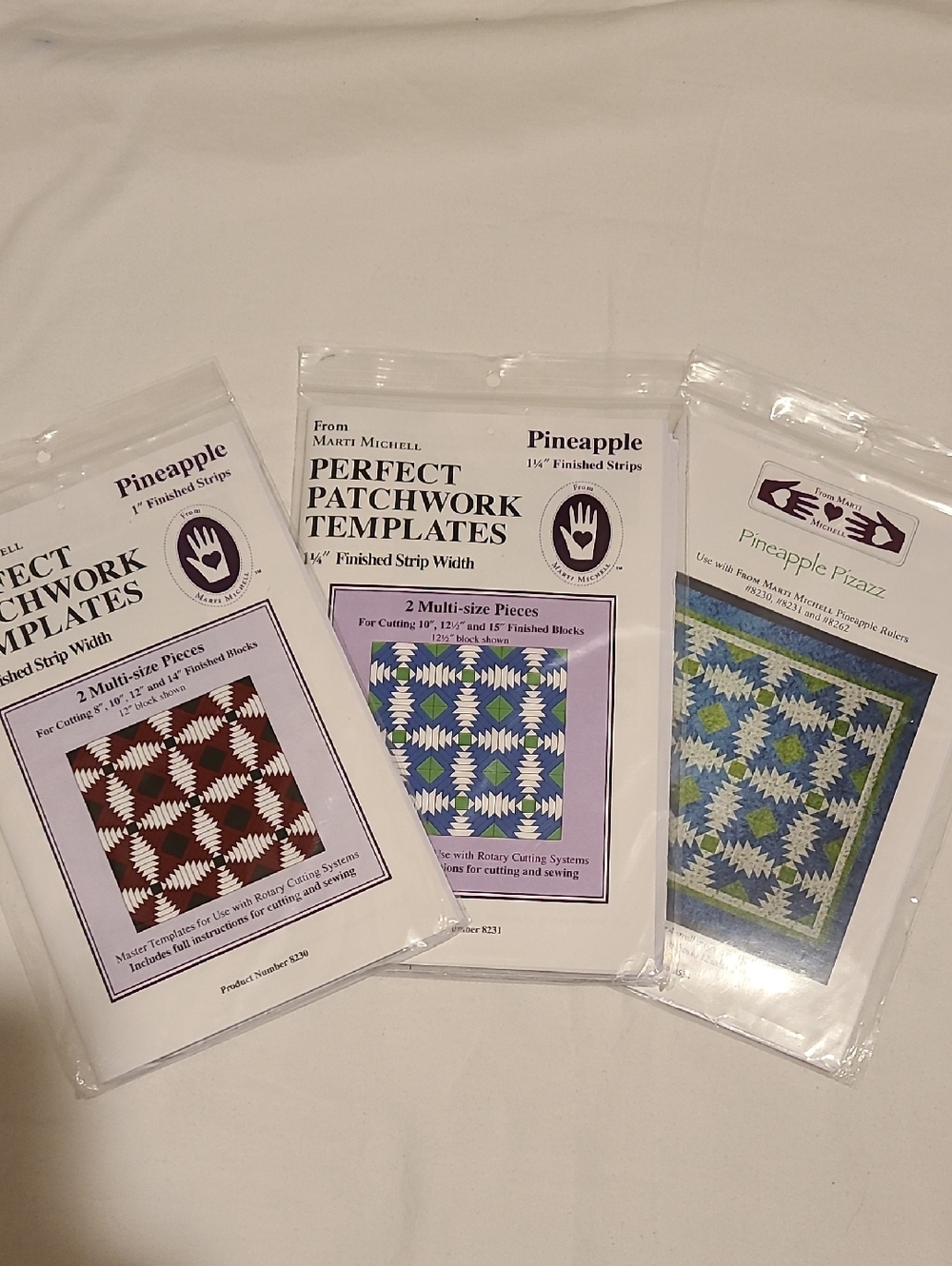 Perfect Patchwork Templates Pineapple 1" & 1-1/4" Strips Width Quilting Sewing